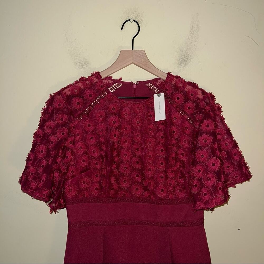 NWT ANTHROPOLOGIE KEEPSAKE Rosabelle mini dress in raspberry M - Picture 10 of 10
